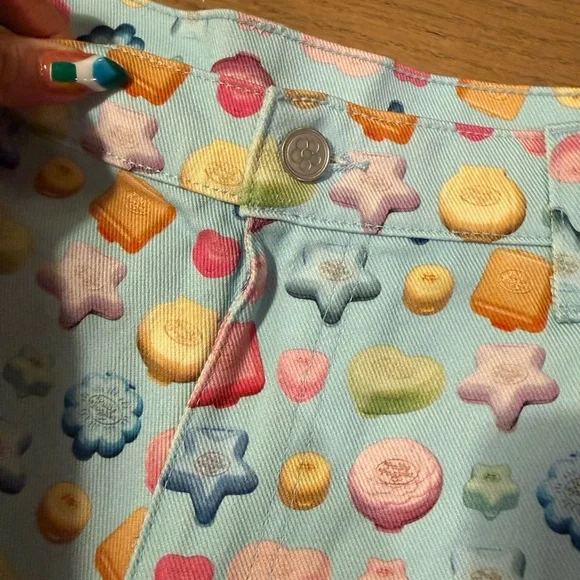 NWT!! Lisa Says Gah Pastel Candy-Print Pants in Light Blue, Pink, Yellow - Picture 4 of 7